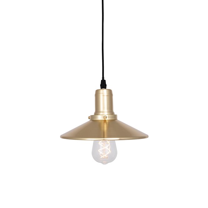 Mała industrialna lampa wisząca stożek Disc złota 22cm